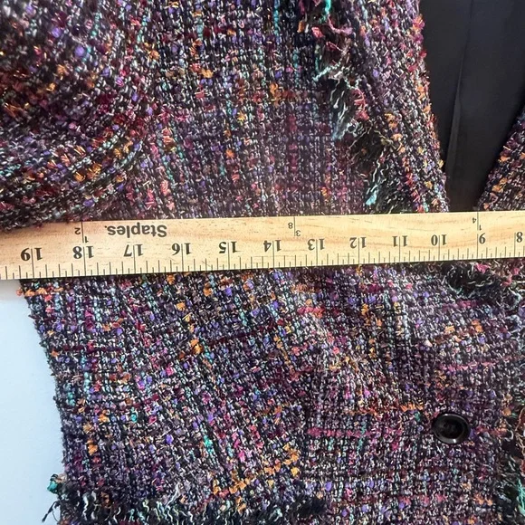 ✨ PURE Collection Multi Tweed Gold Lurex Blazer UK14 US8/10 ✨ - Picture 13 of 14